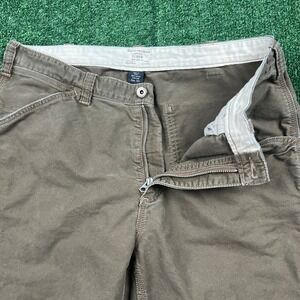 VTG J. CREW Canvas Carpenter Workwear Straight Leg Pants 33x31" Olive Green Y2K